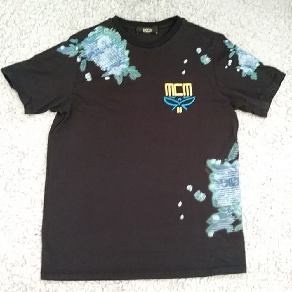 MCM Floral Embroidered T shirt